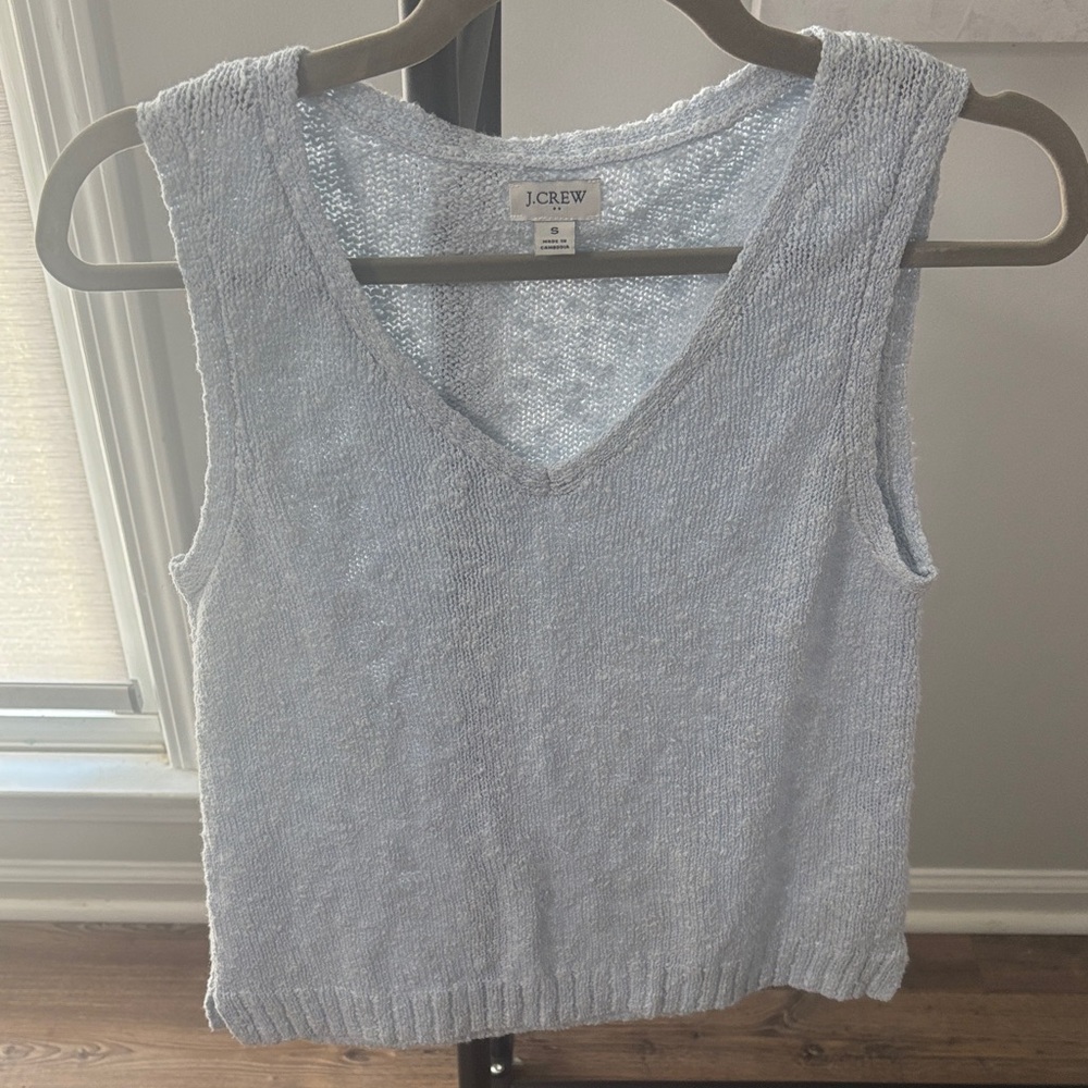 J. Crew Soft Blue Sleeveless Knit Top